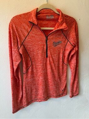 Under Armour Orioles 1/4 Zip Pullover Women’s Small Orange Red Athletic Top MLB